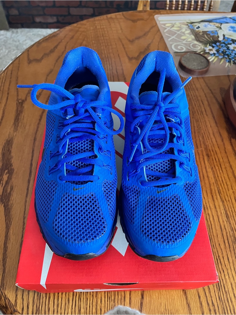 Nike Blue Mesh Air Max 2013 Sneakers with Black Swoosh - Picture 5 of 6